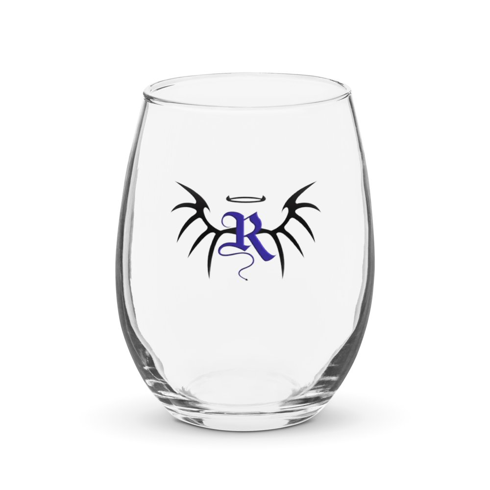 RafaZafar Logo Stemless Wineglass (blue) product image (1)