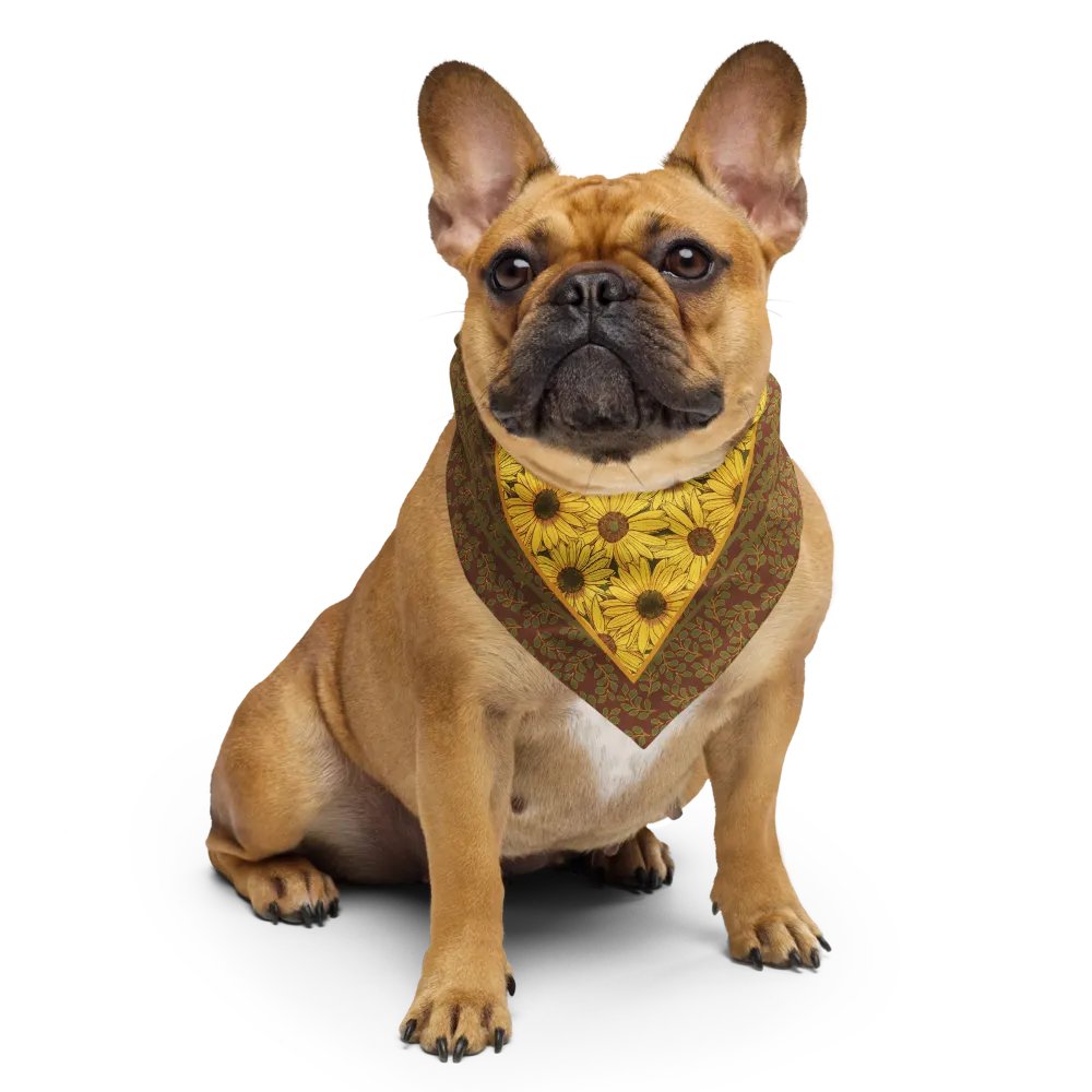 “Pure Helianthus Sunflower” Bandana in Red and Green product image (5)