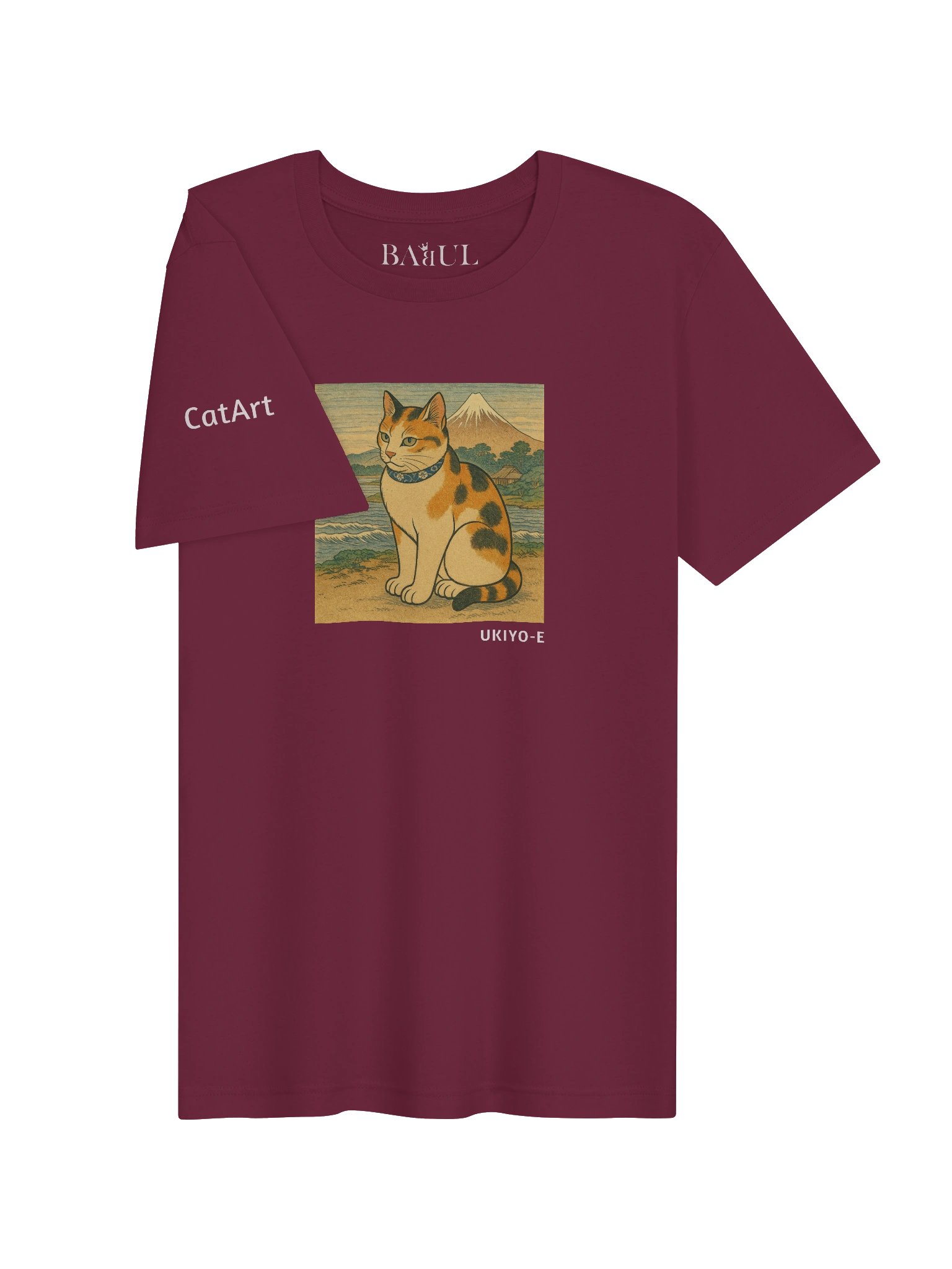 CATART Unisex Jersey Cat T-Shirt - UKIYO-E Japanese art Style - Iconic Painting Reimagined with Cats product image (3)