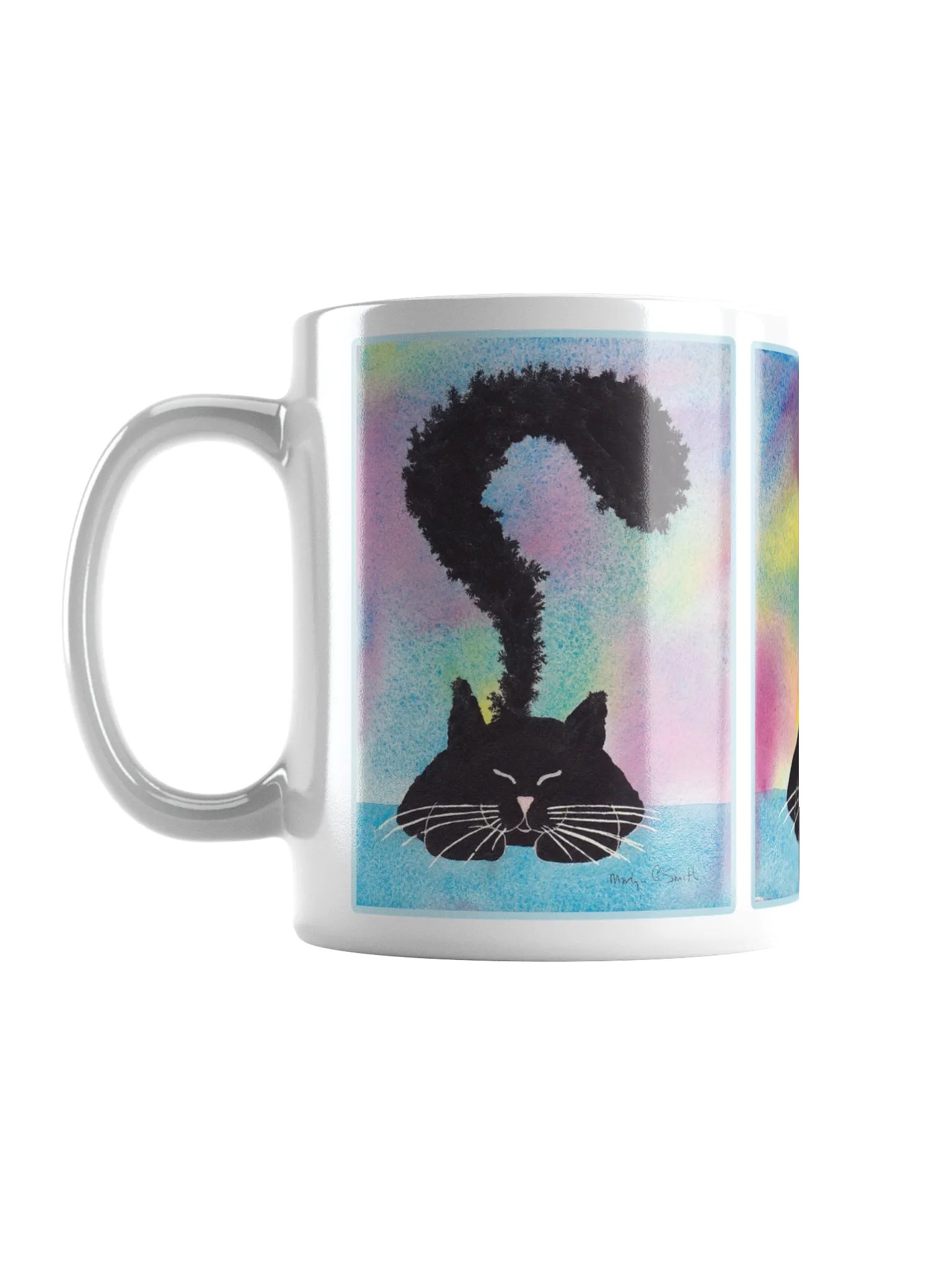 Black Kitty Coming to Full Attention on White Ceramic Mug product image (1)