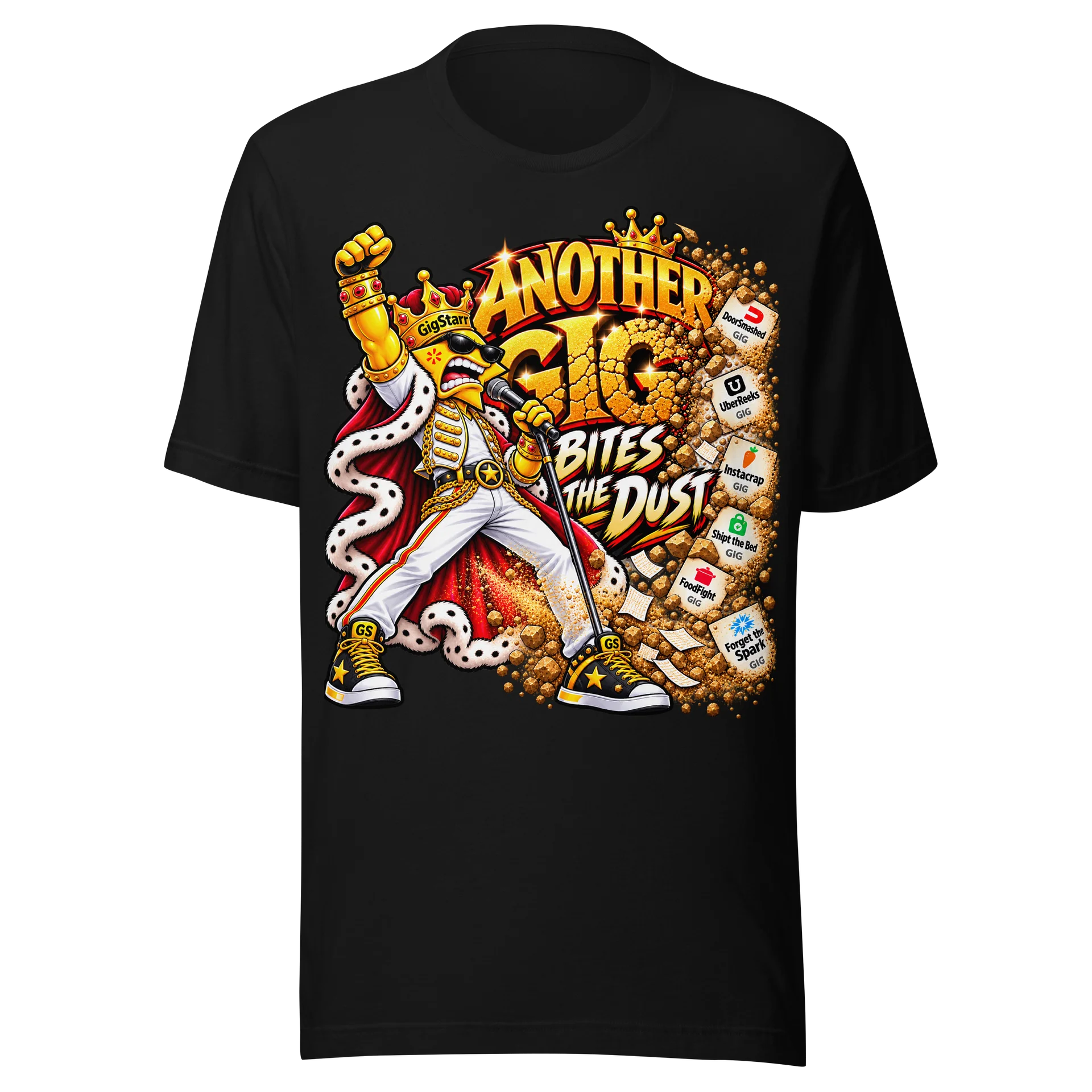 Another Gig Bites the Dust – Funny Gig Worker Rock Parody T-Shirt product image (1)