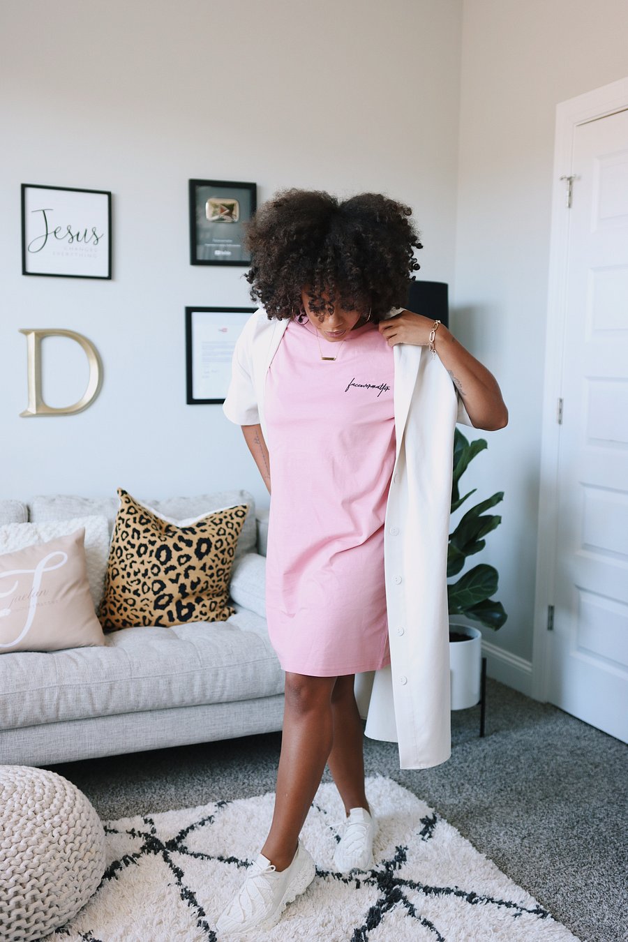 Faceovermatter T-Shirt Dress (Canyon Pink) product image (2)