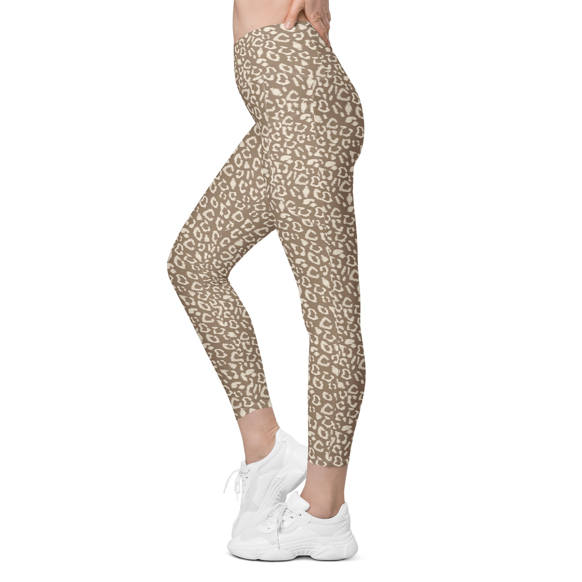 Comfortable Crossover Leggings with Bold Leopard Print product image (3)