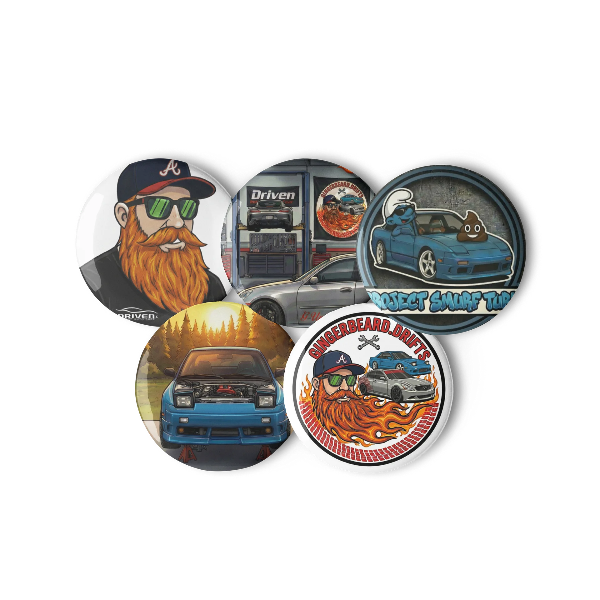 GBD "TRACK SUPPORT" PIN-BACK SET - 5 PIECE CREW PACK product image (2)