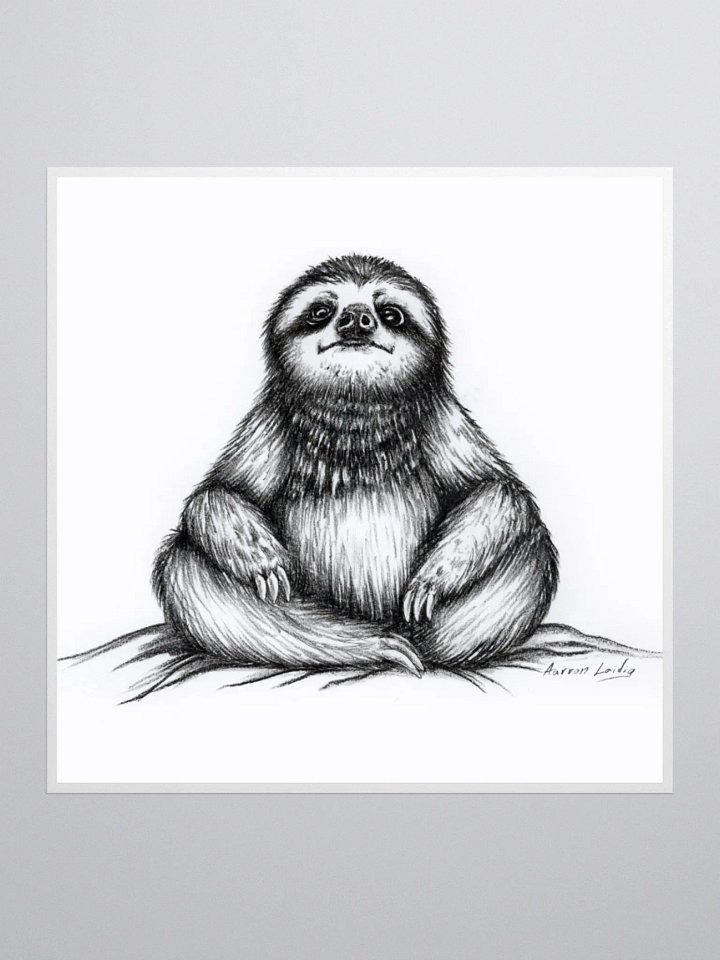 Stoic Meditation Sloth Vinyl sticker product image (2)