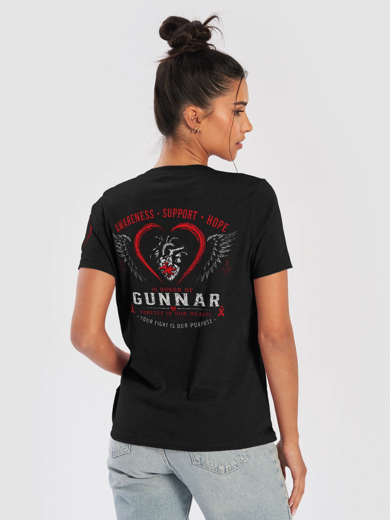 Women's V Neck Gunnar's Memorial CHD Shirt (Back Only) product image (1)