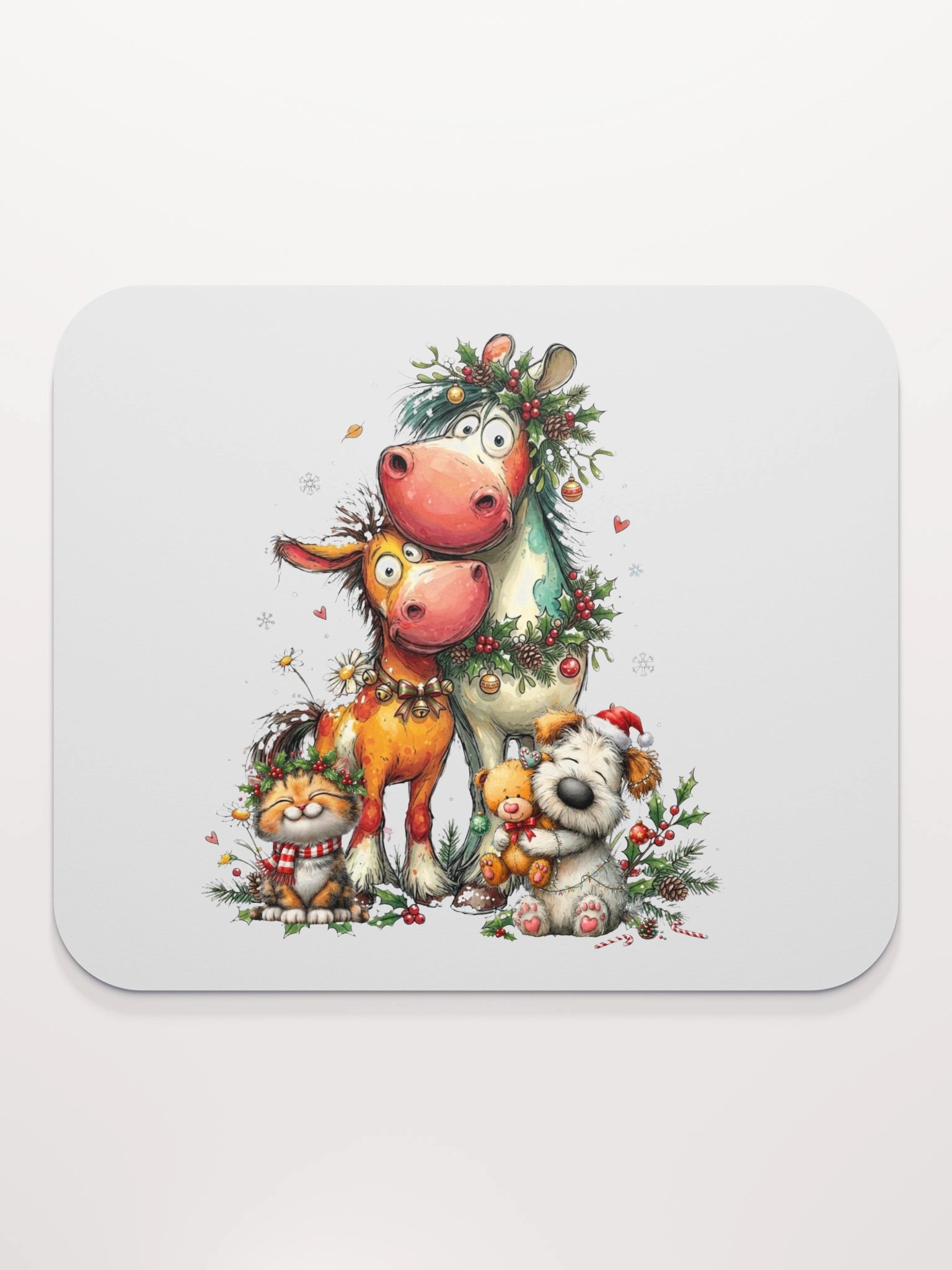Whimsical Christmas Animals Mouse Pad product image (2)