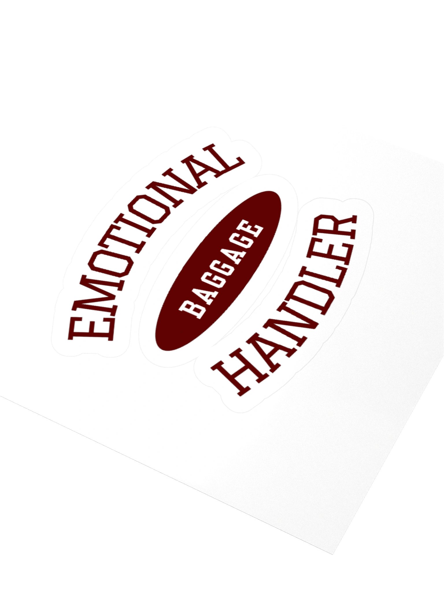 Emotional Baggage Handler Sticker-Maroon and White Varsity Style product image (3)