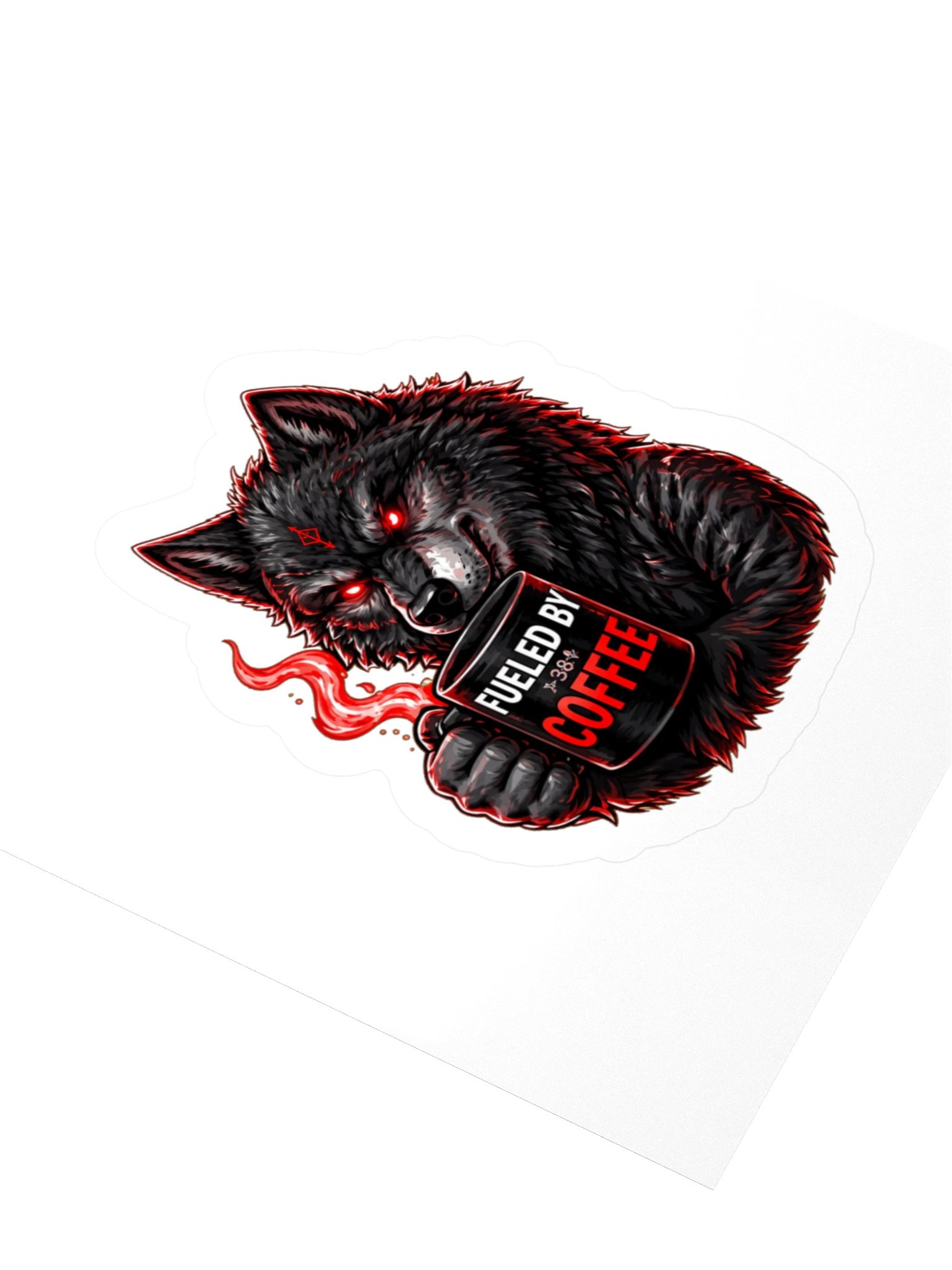 Blood Wolf Wolf Coffee Sticker product image (3)