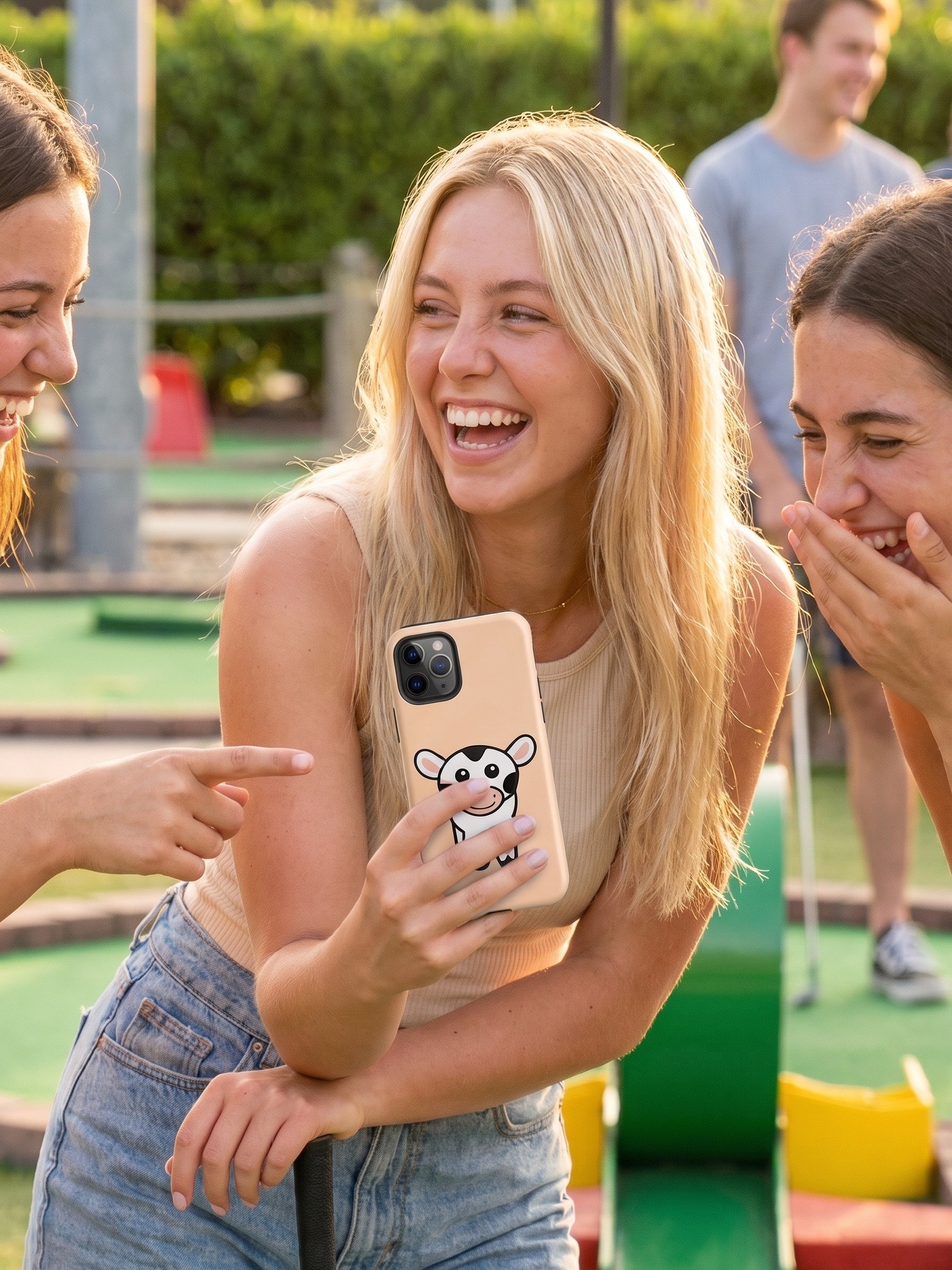Calfee the Friendly Cow iPhone case - light orange product image (93)