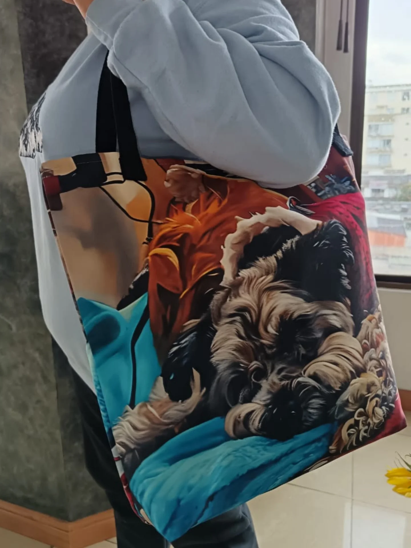 LUKAS 💙 / LARGE TOTE BAG WITH POCKET & ALL-OVER PRINT product image (3)