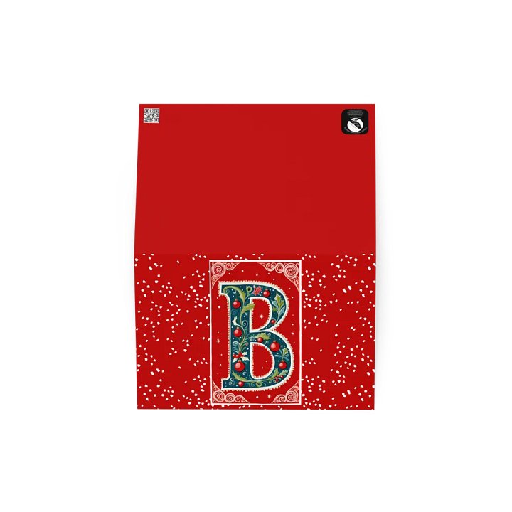 Christmas Monogram Letter B(5) Red Greetiing Card product image (2)