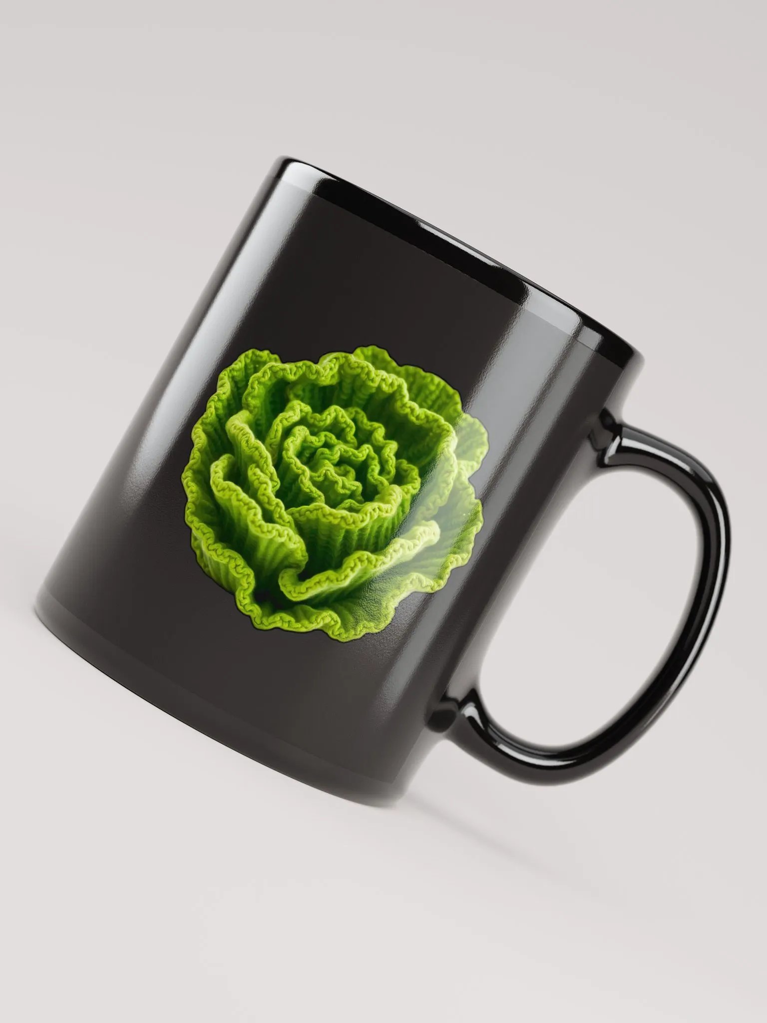 CozyAvocado Black Glossy Lettuce Mug #1 product image (4)