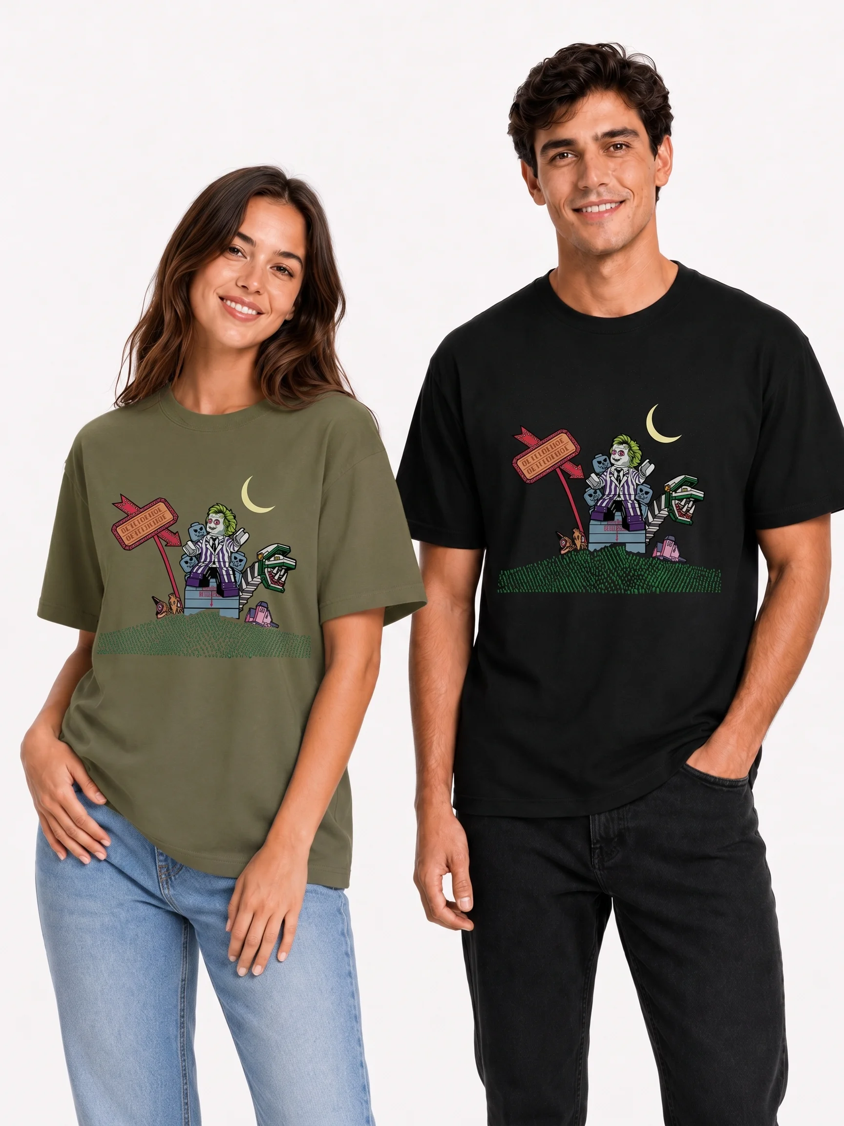 Beetlejuice Lego-Style Haunted Hill Premium T-Shirt product image (1)