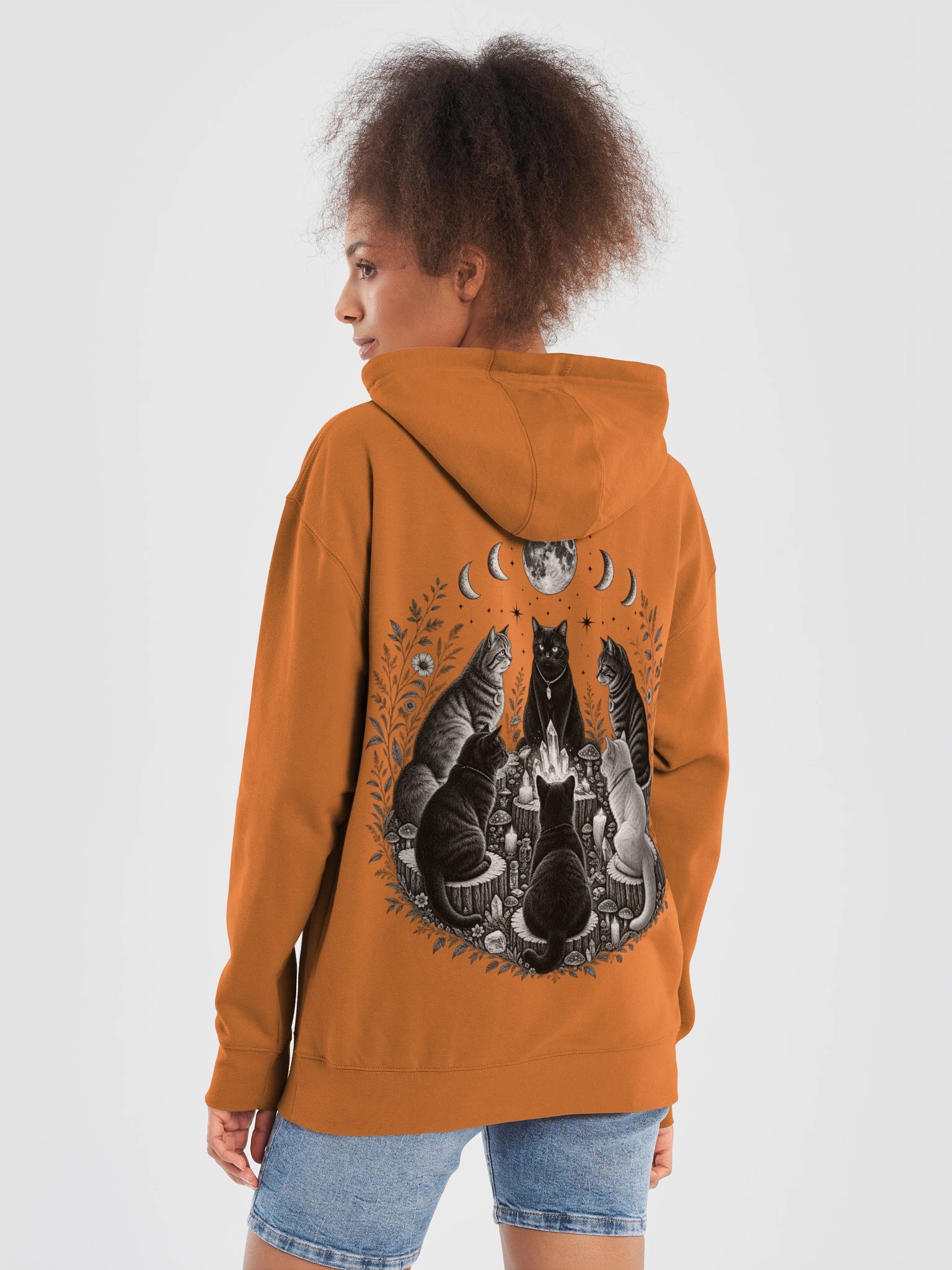 Celestial Cat Coven Hoodie | Witchy Moon Phase product image (2)