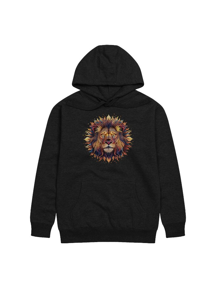 Celestial Majesty: The Fiery Spirit of the Lion - Unisex Premium Hoodie product image (2)