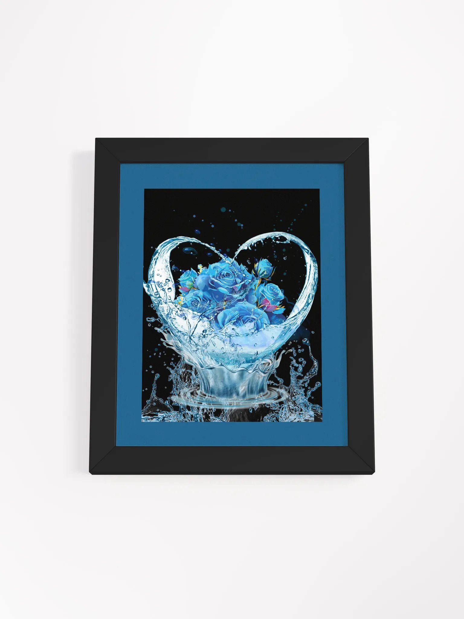 Ethereal Blue Rose Water Splash Framed Poster product image (1)