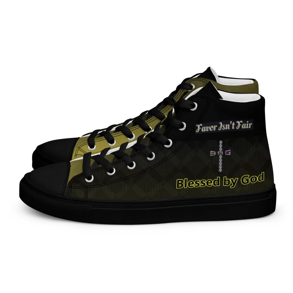 BBG Diamond Cross Black and Gold High Tops - Black Soles product image (1)