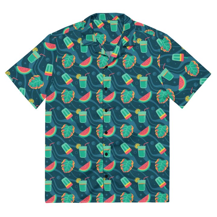 Summer Watermelon Cocktail Hawaiian Shirt product image (2)