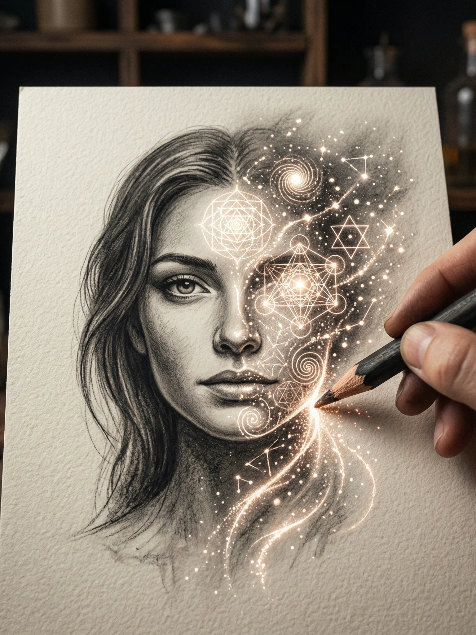 🎨 Psychic Portrait: Twin Flame Soul-Sketch (Hand-Drawn) product image (1)