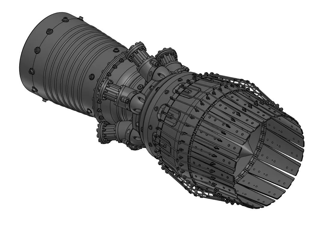 Chevron Pattern Jet Engine JET ENGINE MODEL STEP FILE | CADD Science