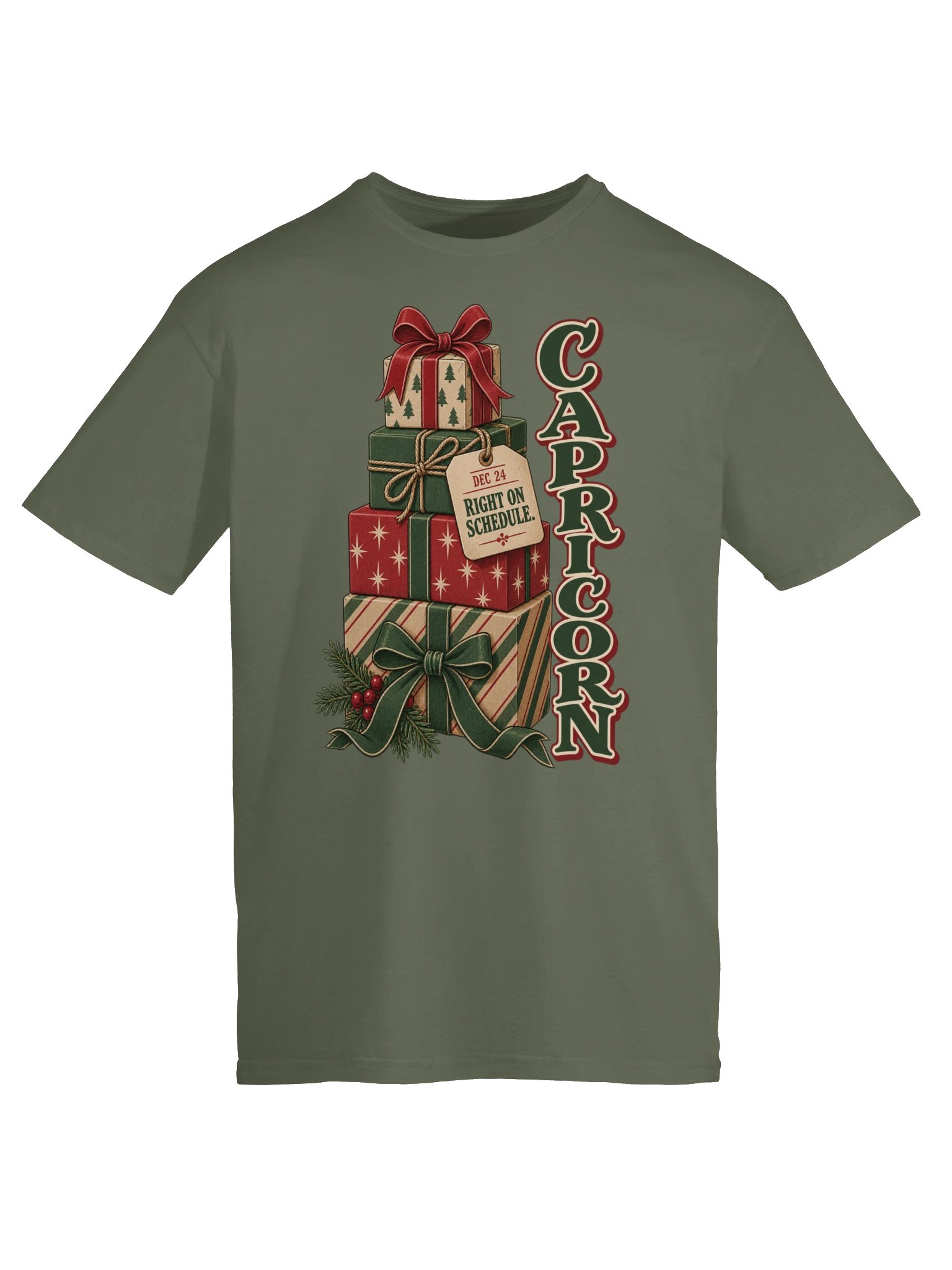 Capricorn Right on Schedule Christmas T-Shirt product image (5)