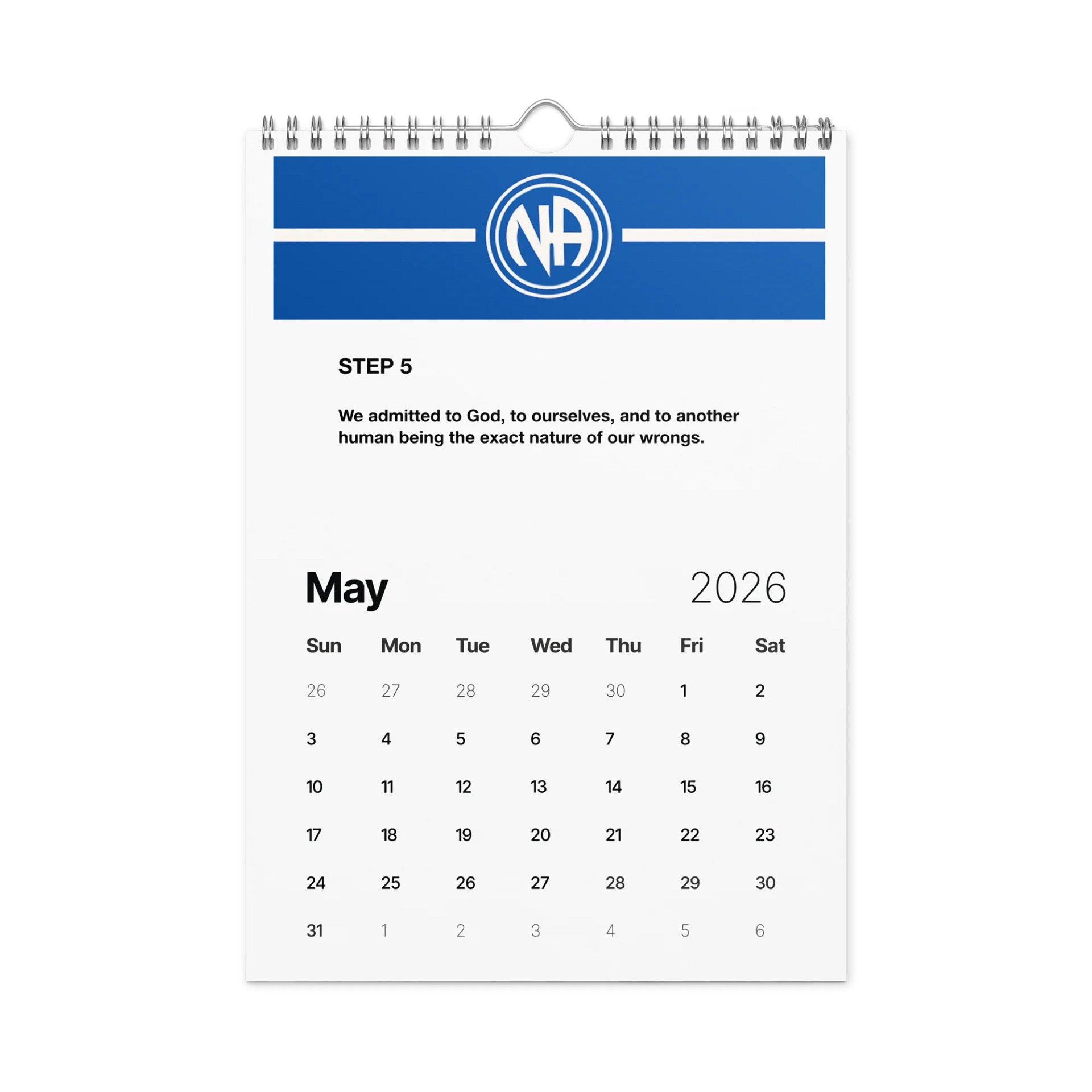 NA Basic Wall Calendar 2026 – Narcotics Anonymous Monthly Calendar for Planning & Recovery product image (6)
