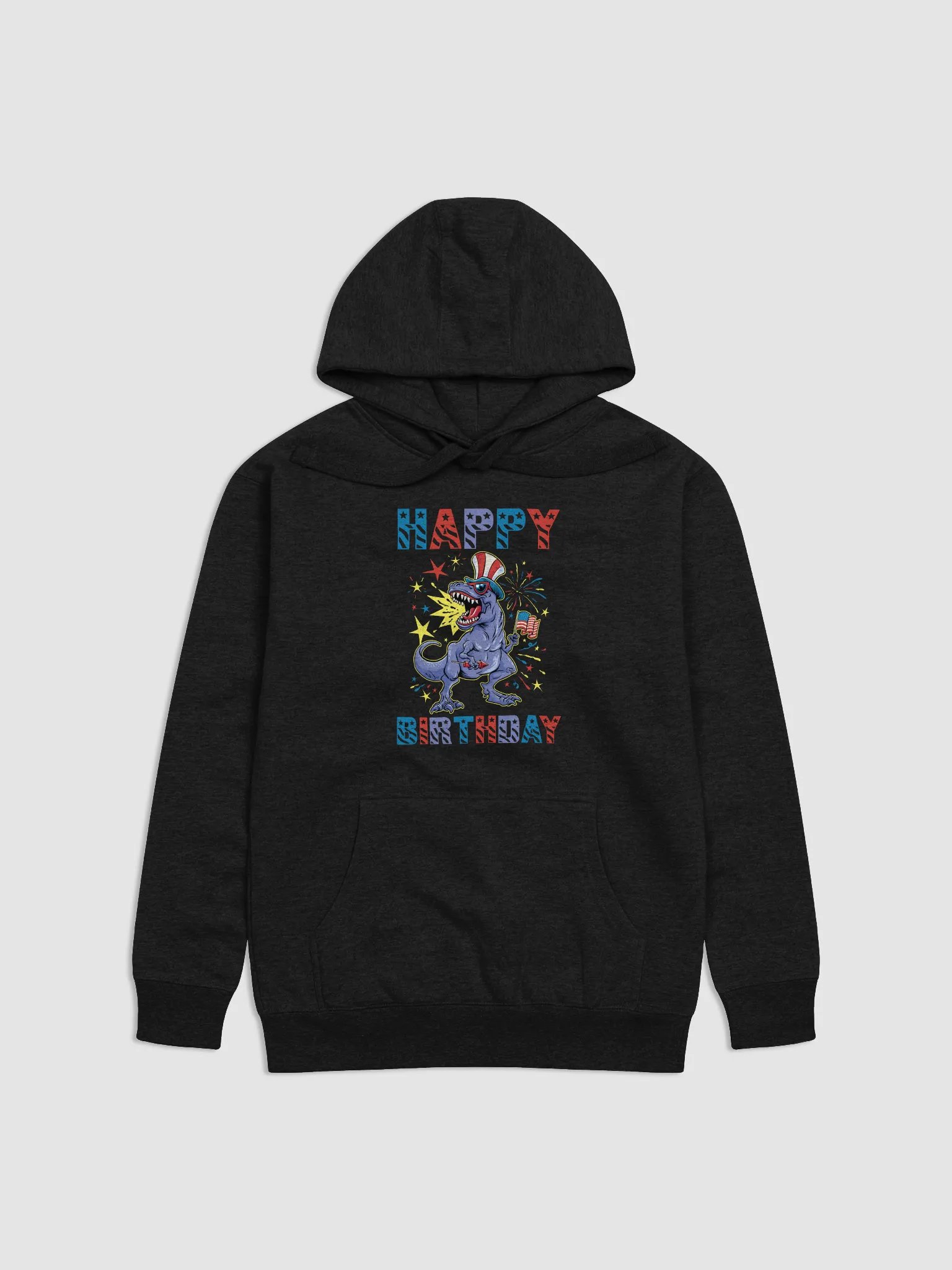 Happy Birthday (USA 4th Of July Dinosaur) Hoodie 1 product image (1)
