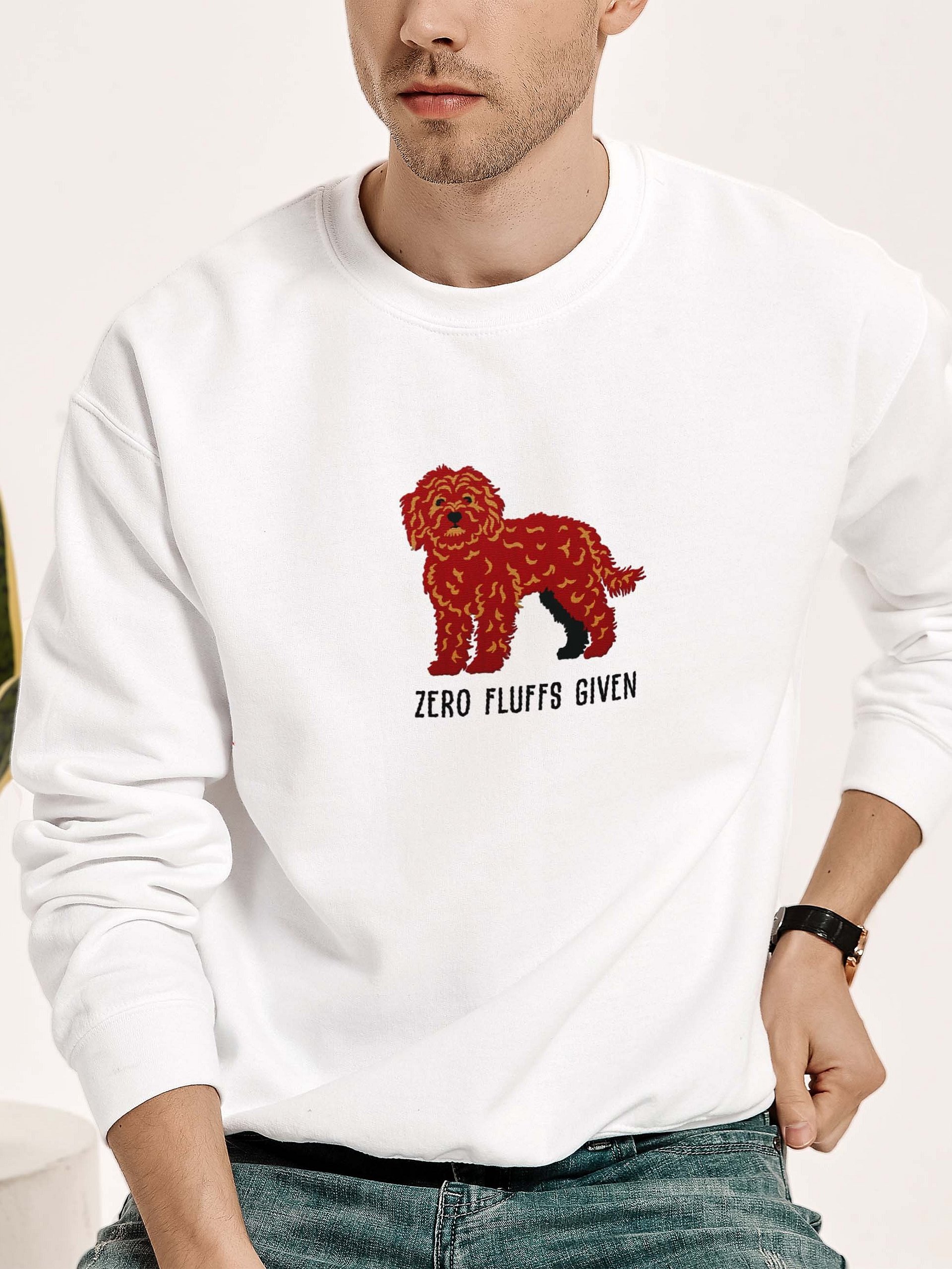 Zero Fluffs Given Sweatshirt (Embroidered) of a Cockapoo(Chocolate) product image (2)