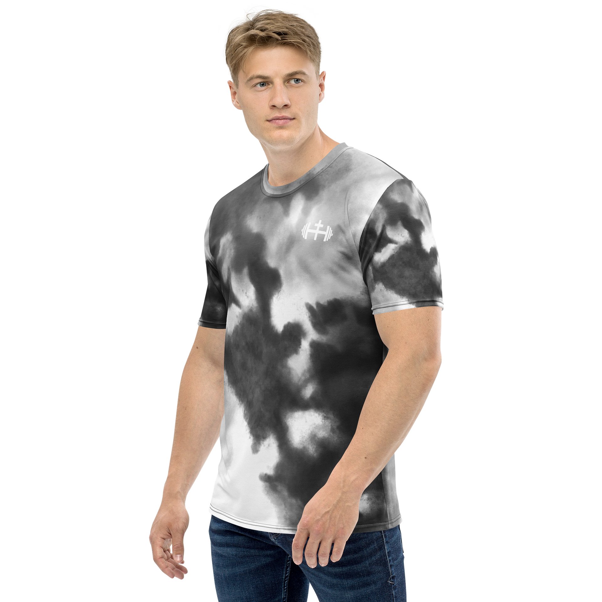His House Unisex Performance T-Shirt - B&W Tie Dye product image (3)
