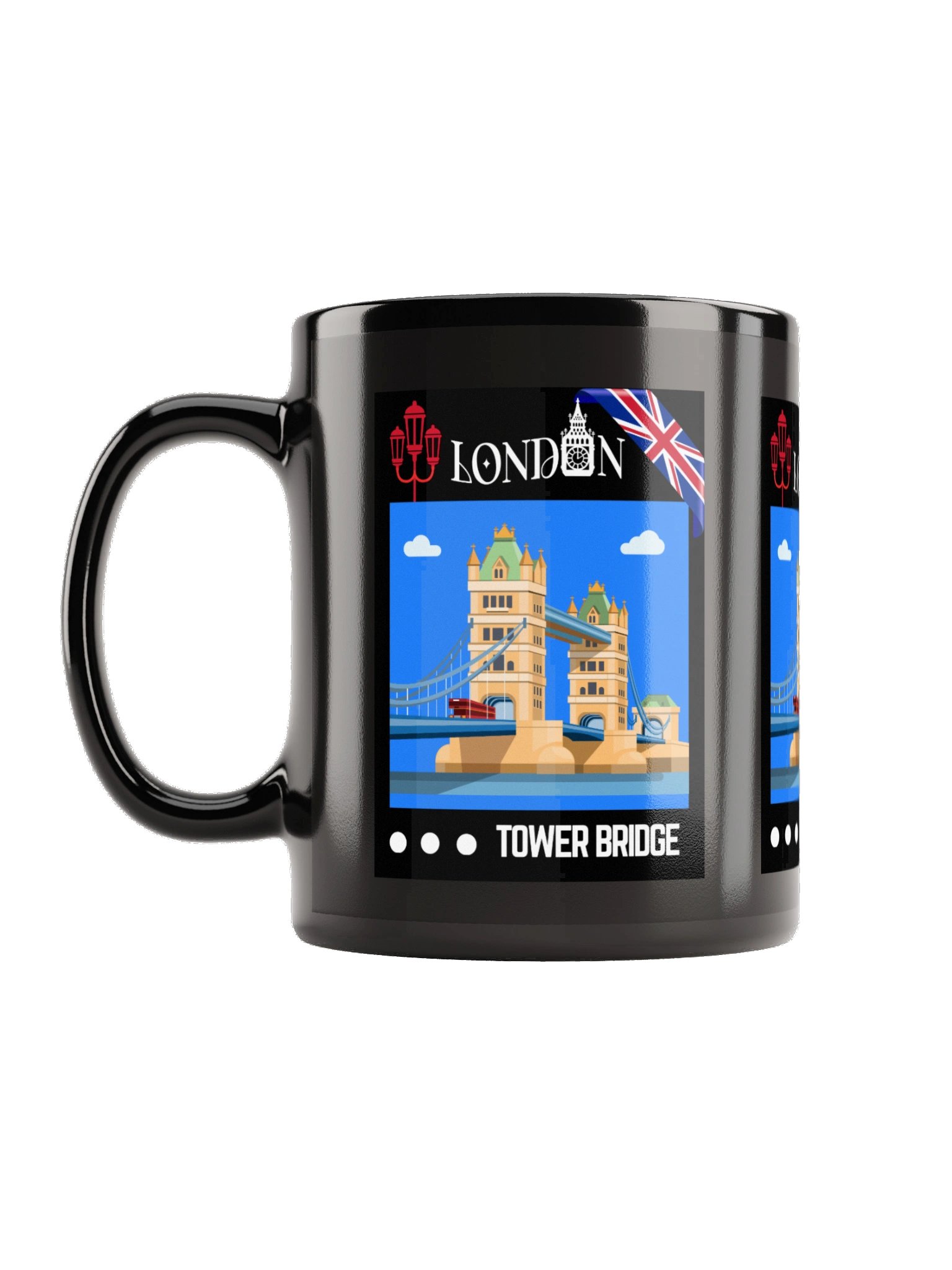 London Tower Bridge Black Glossy Mug product image (2)