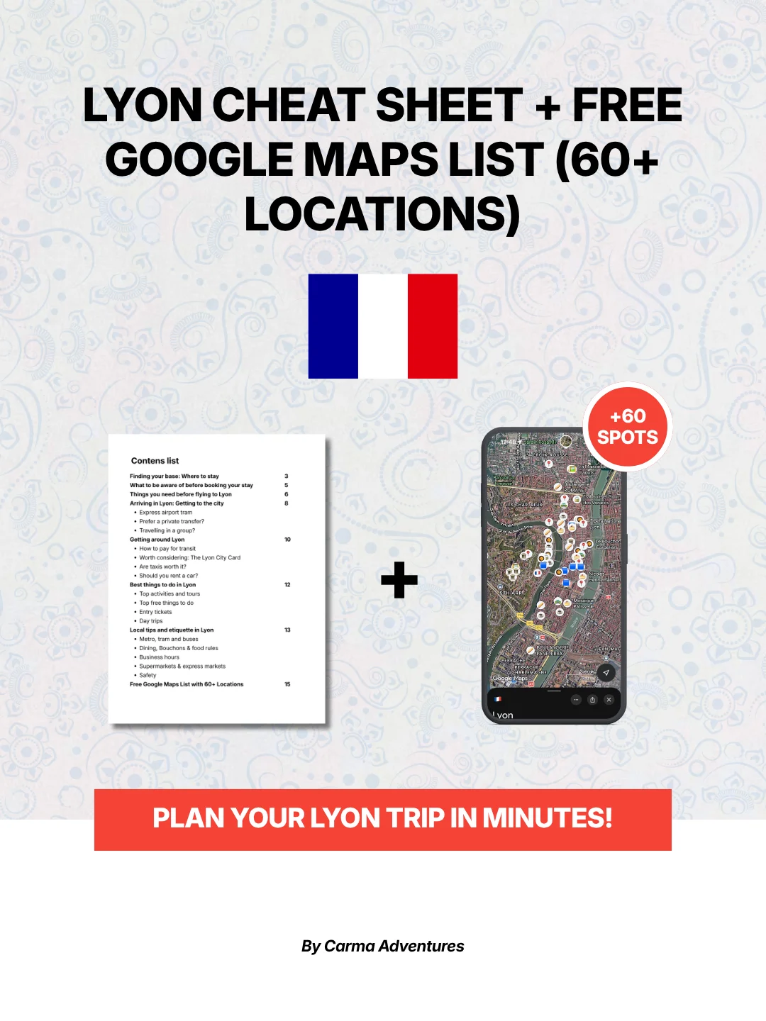 Lyon Cheat Sheet + FREE Google Maps List (60+ LOCATIONS) product image (1)