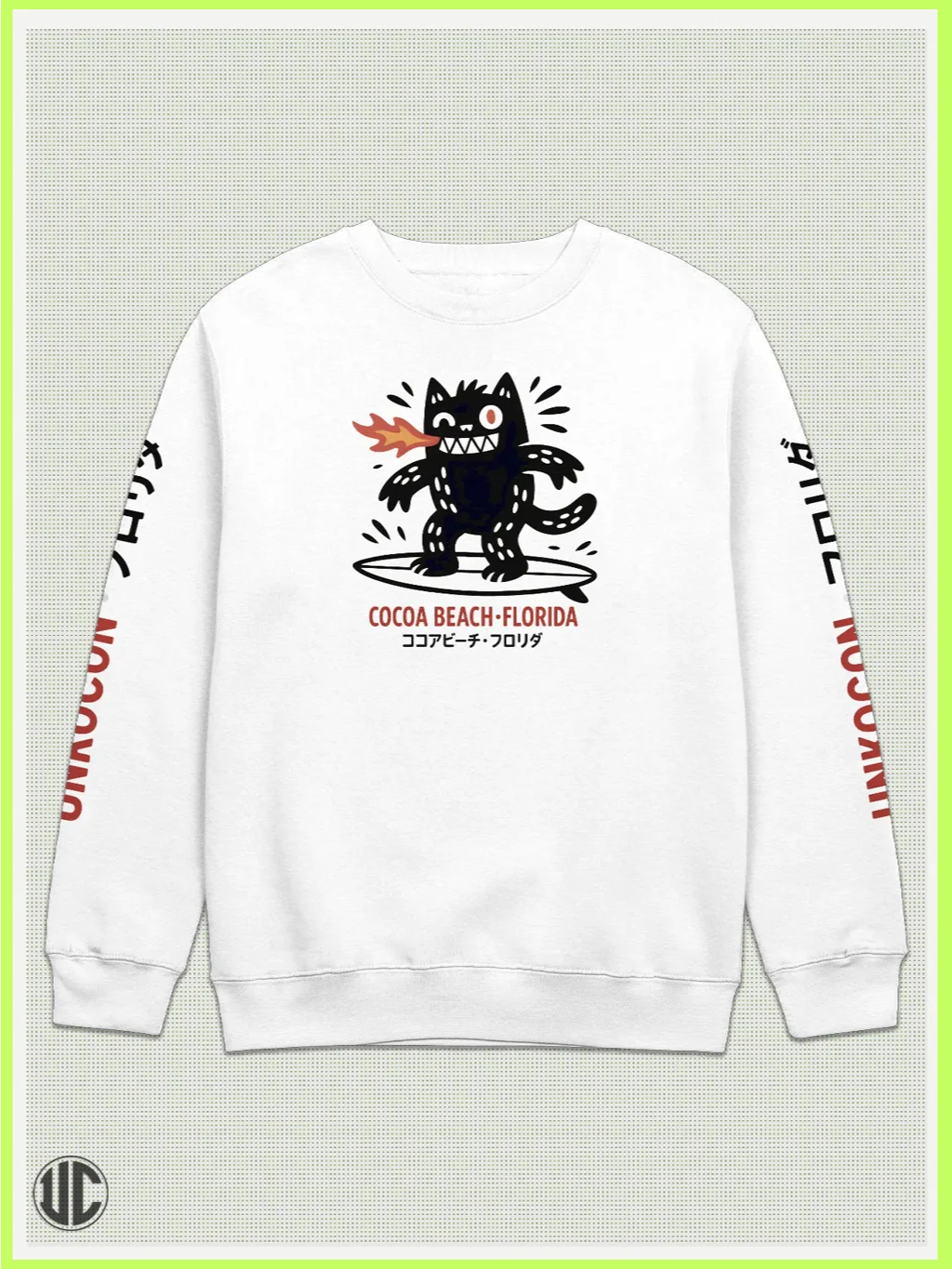 UnkoCon – Cocoa Beach FL Surfer Crew Neck Sweatshirt product image (1)