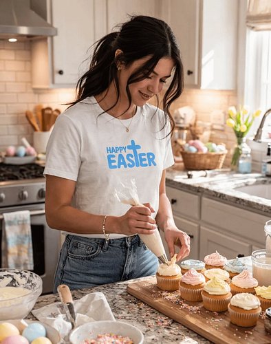 This embroidered tee would be a perfect addition to your Easter wardrobe. As much as we love the bunny, he is the reason for ...