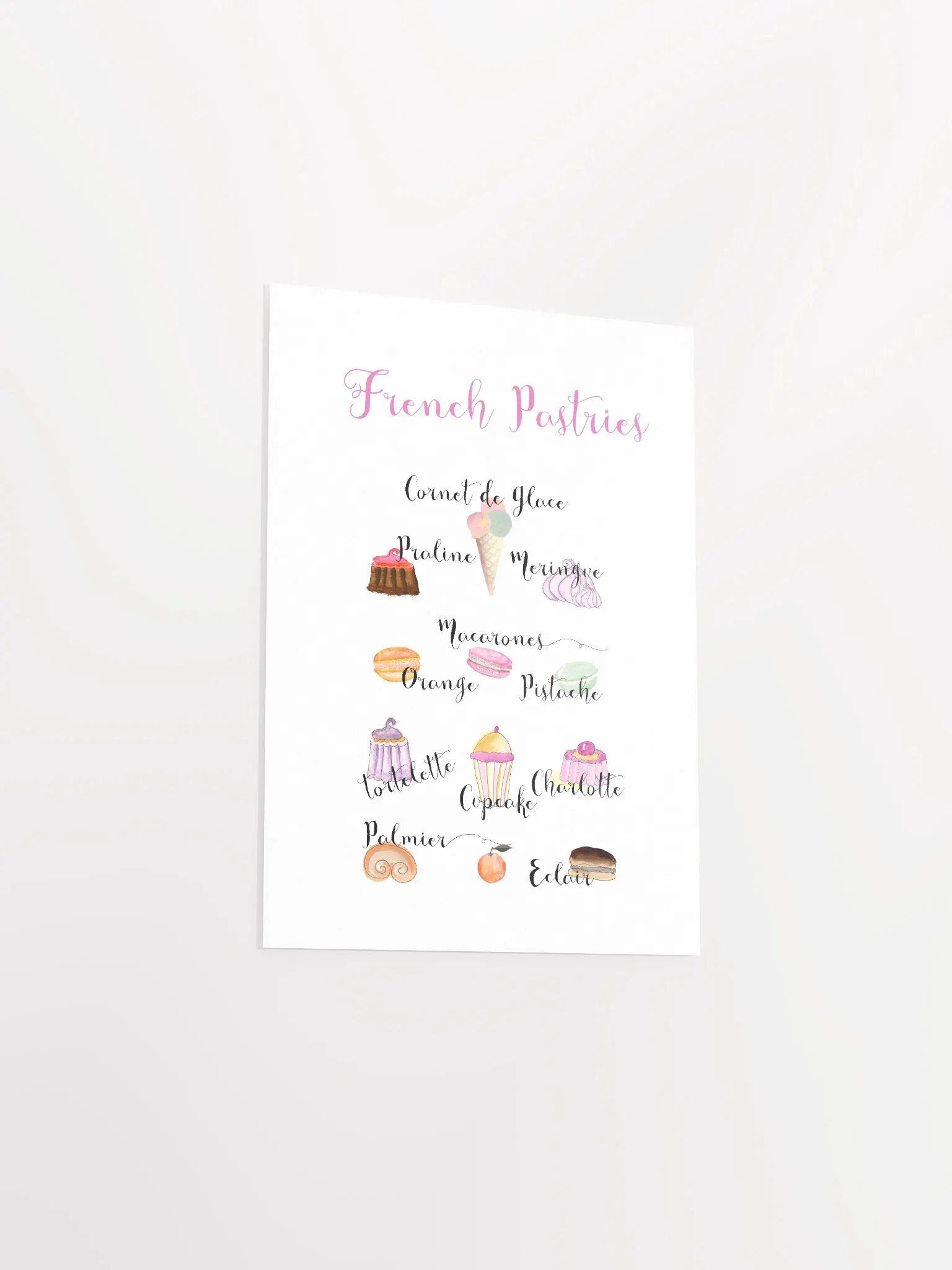 French Pastries Illustrated Poster product image (19)