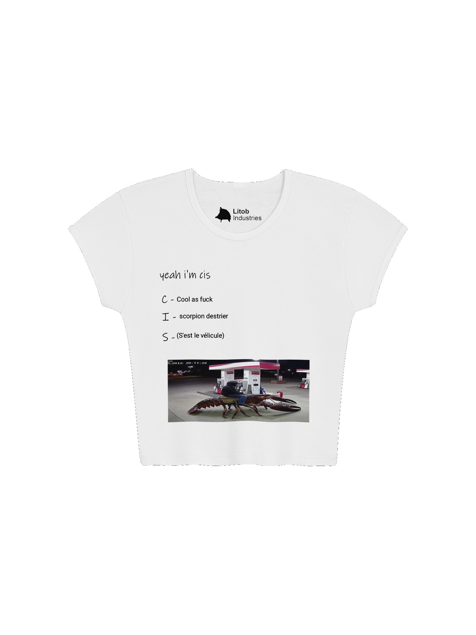 Crop top graphique "Yeah I'm cis" product image (1)