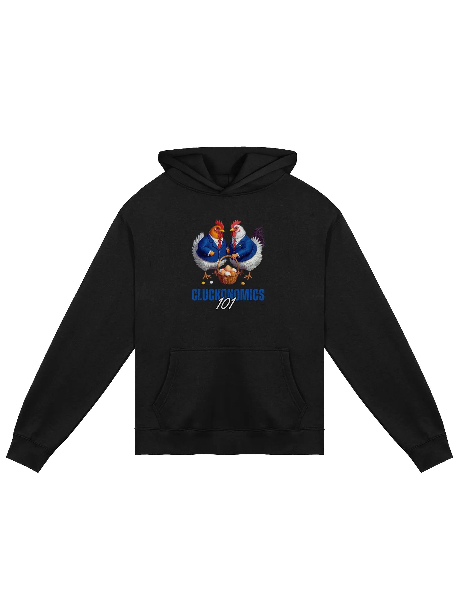 Cluckonomics 101 - Humorous Easter Black Hoodie product image (2)