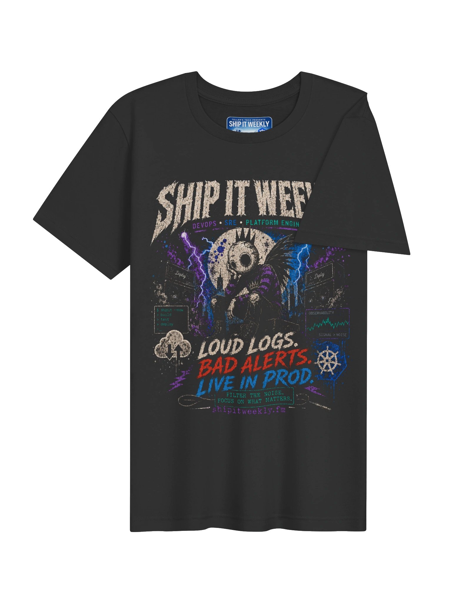Loud Logs, Bad Alerts, Live in Prod | Ship It Weekly DevOps Tee product image (4)