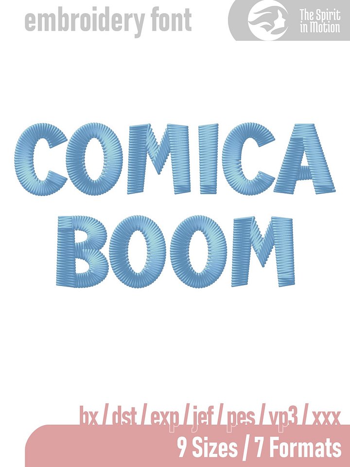 Comica Boom Machine Embroidery Font | PES, BX, DST product image (1)