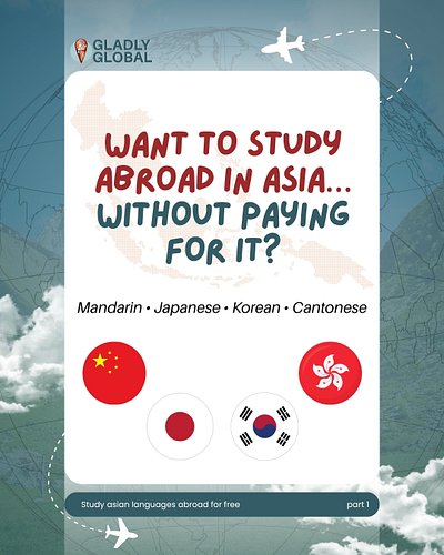 studying abroad in Asia sounds expensive…
but it doesn’t have to be
ㅤ
there are programs that will:
ㅤ
✈️ pay for your flights...