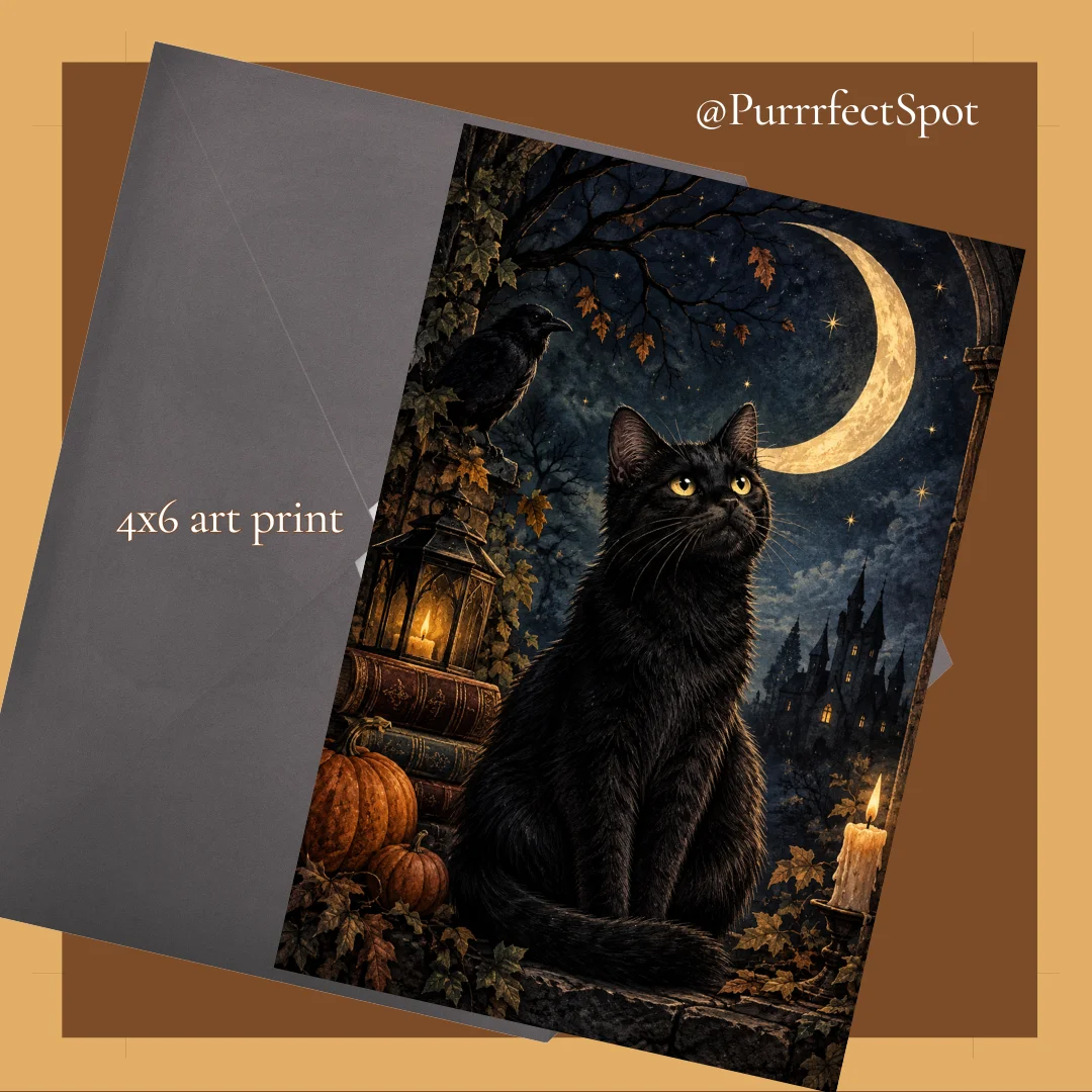The Cat Beneath the Crescent Moon Art Print product image (2)