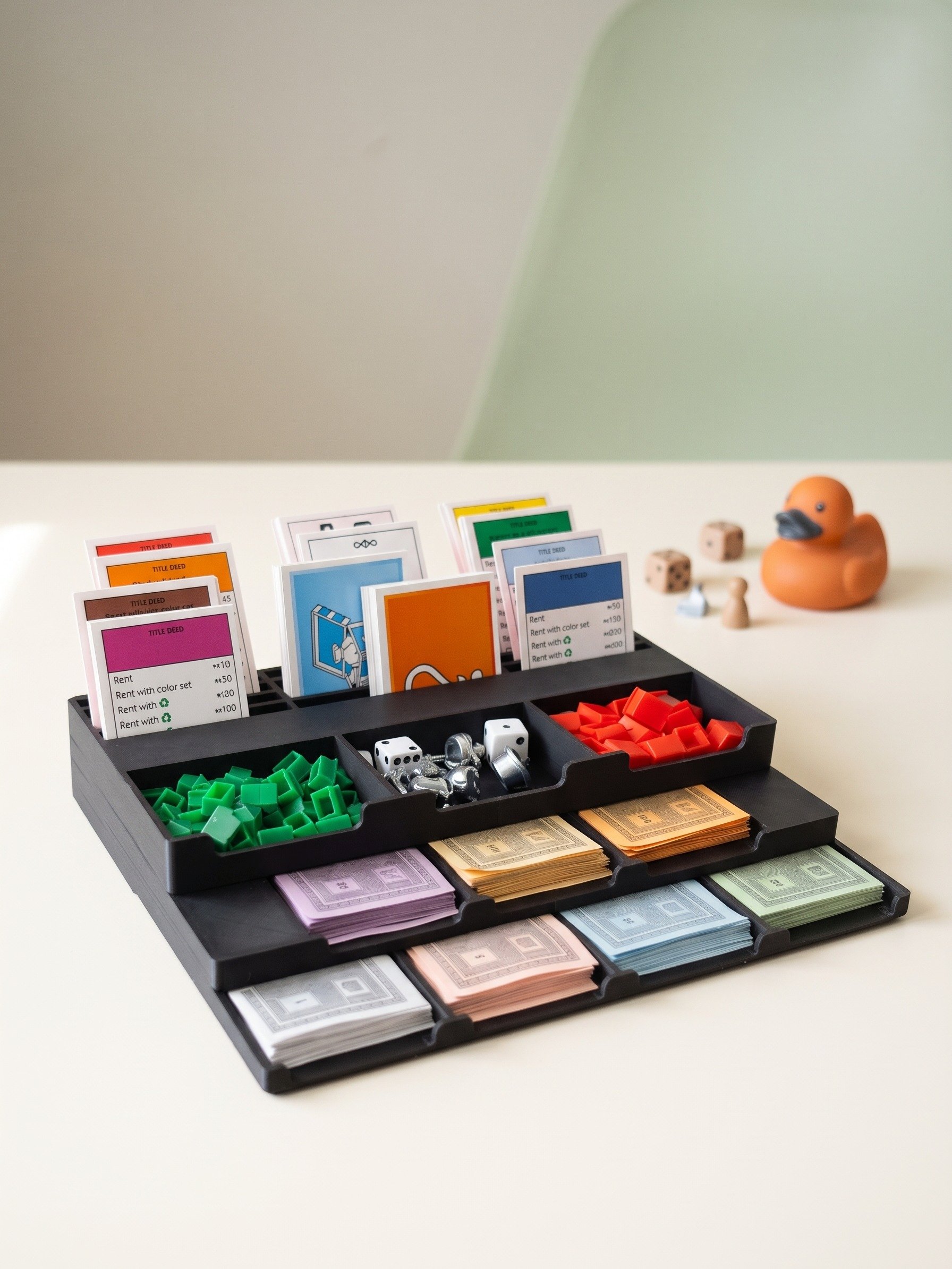 3D-Printed Monopoly Banker Tray & Money Organizer | Matte PLA Game Night Accessory product image (2)