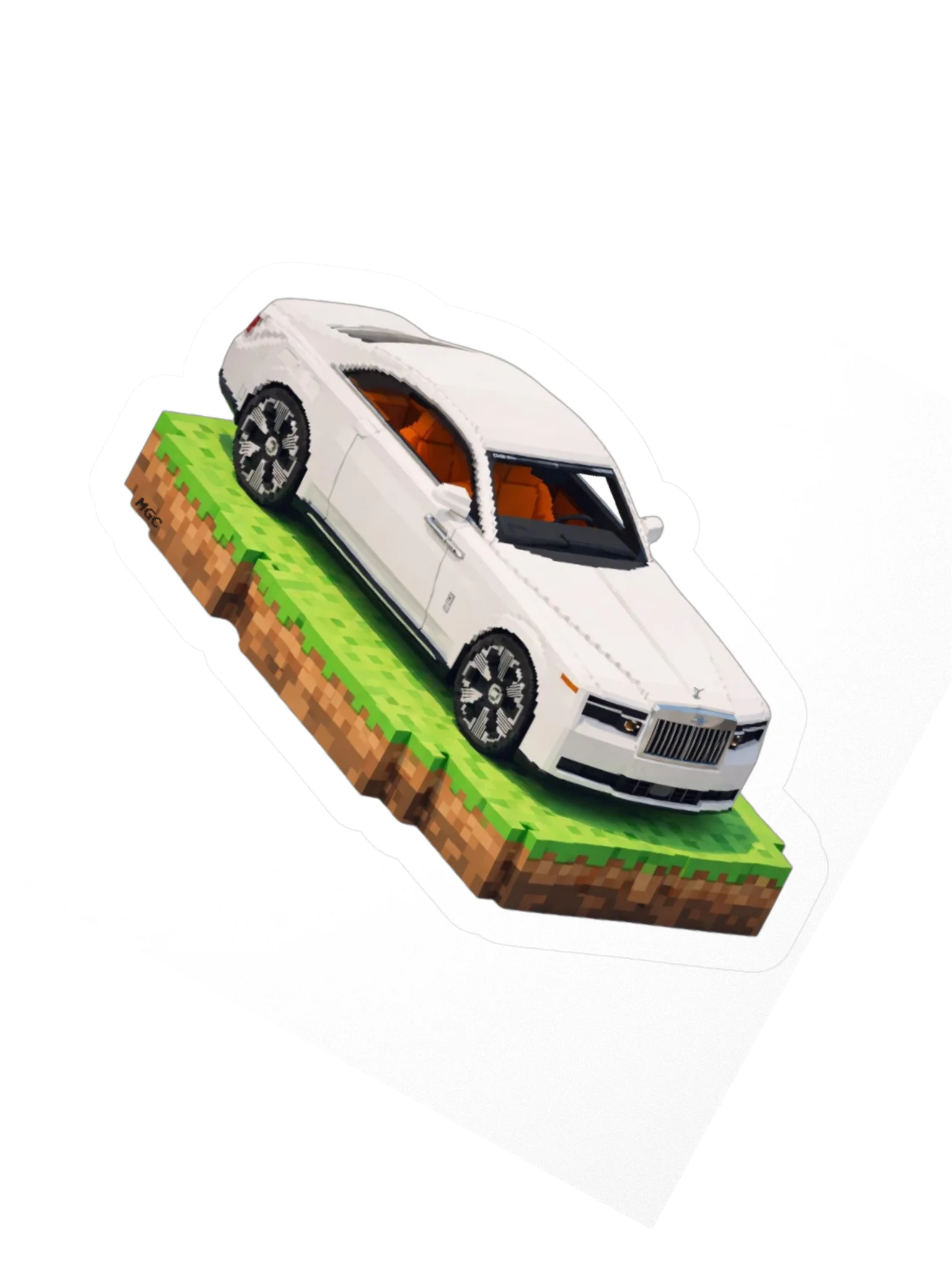White Rolls Royce Spectre Sticker (Pixel, Retro, Minecraft) product image (4)