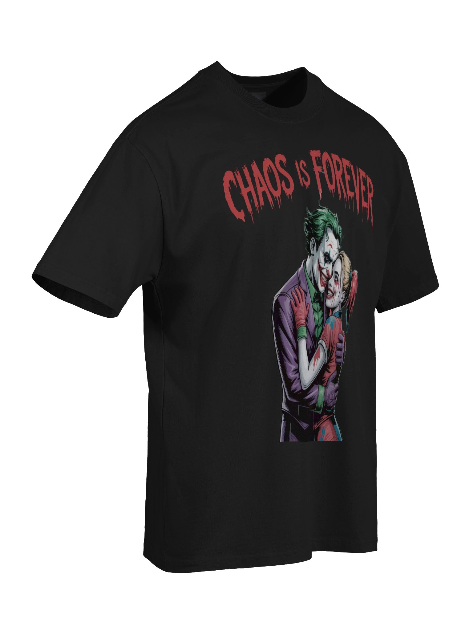 Joker & Harley Quinn 'Chaos is Forever' Oversized Faded T-Shirt product image (8)
