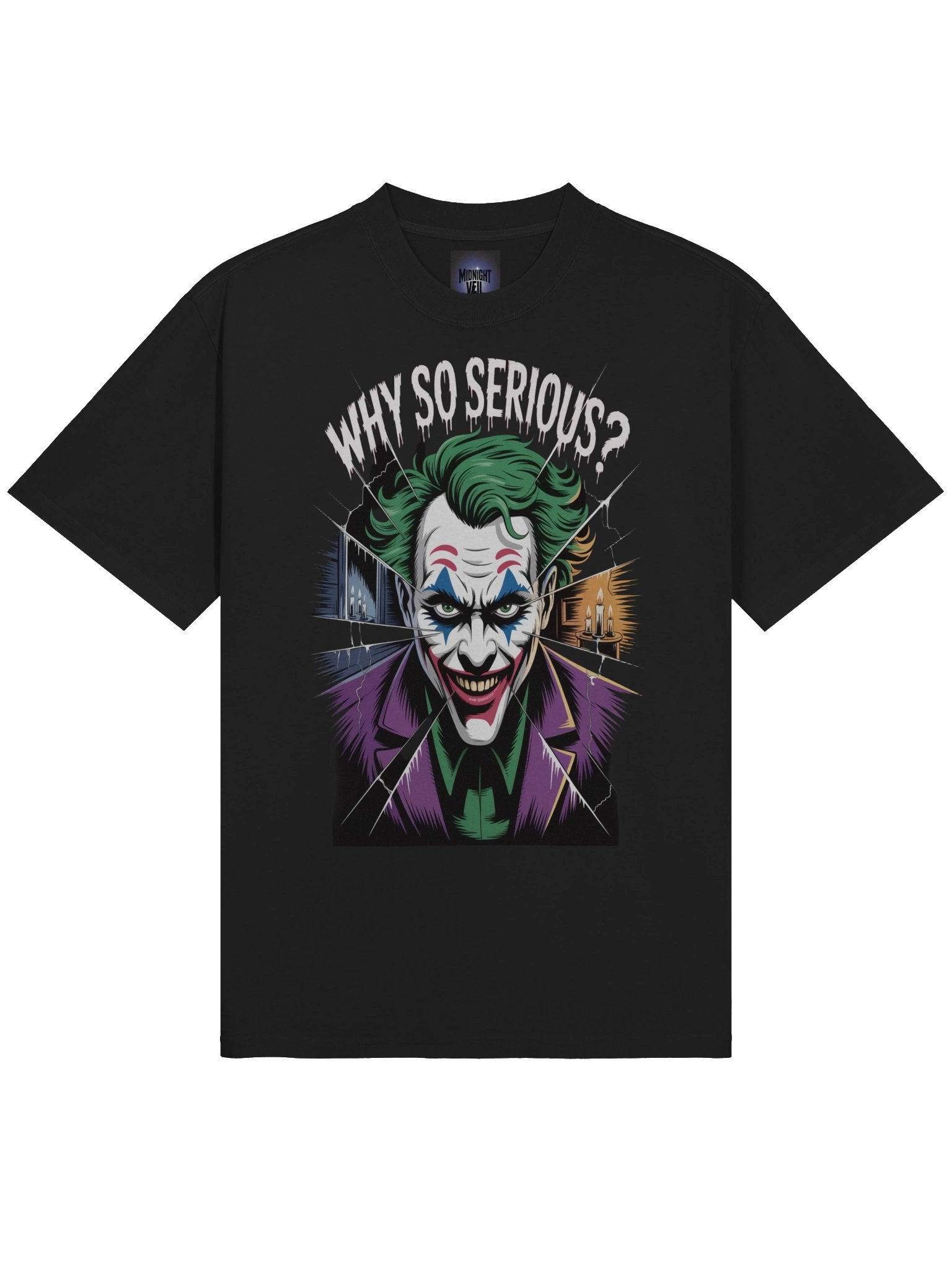 Joker 'Why So Serious?' Shattered Veil Oversized Faded T-Shirt product image (5)