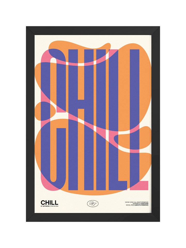 "CHILL" Abstract Typography Framed Poster product image (3)