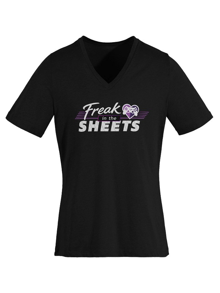 Freak in the Sheets – Playing with Heart V-Neck T-Shirt product image (2)