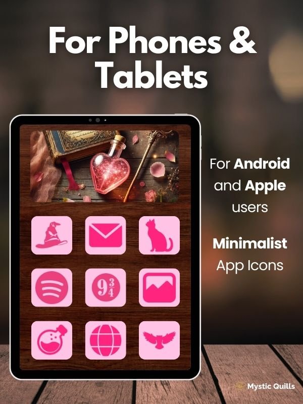 Magical Valentine's Day Aesthetic Minimalist App Icon Pack for Phones and Tablets Android and IOS product image (2)