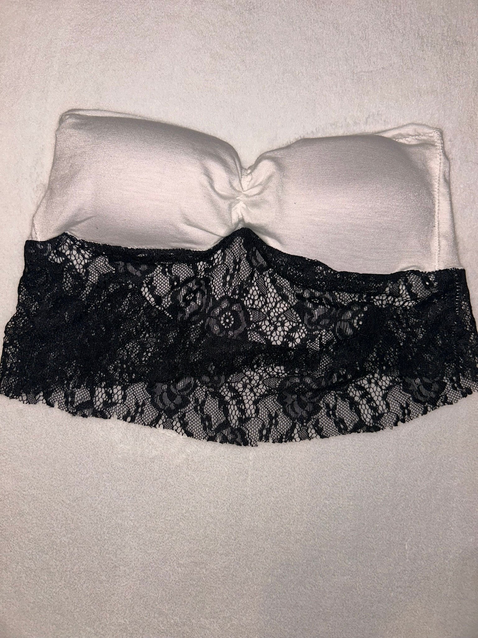 White tube top with lace bottom product image (1)