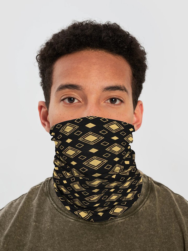 Gold squares on black Neck Gaiter product image (1)